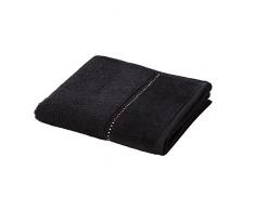 MÃVE Crystal Collection Serviette de Toilette 50 x 100 cm , FabriquÃ© en Allemagne, 100% Coton, dÃ©corÃ© de cristaux Swarovski (RangÃ©e), Black (Noir)