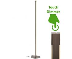 Briloner Leuchten 1375-012 Lampadaire Ã 2 lampes LED Ã intensitÃ© variable en continu, 17,3 W 1800 lm, MÃ©tal, 17.3 W, Nickel Mat, Ã245 x 1.480mm (ÃxH)