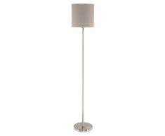 Eglo Pasteri Plafonnier 3 ampoules en textile - Matériaux acier, tissu et verre - Couleurs nickel mat et taupe - Culot E27 - Diamètre 47,5 cm Lampadaire Nickel mat