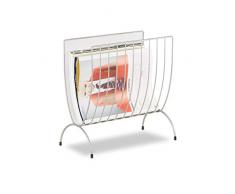 Relaxdays 10022511 Porte-revues en maille métal porte-journaux trieur en maille tressée HxlxP: 35 x 34 x 18 cm, argenté