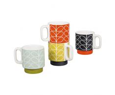 Orla Kiely OK605 Tasse Ã expresso empilable Motif floral S/4 Multicolore