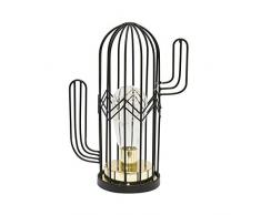 THE HOME DECO FACTORY LA9968 Lampe Ã Poser Cactus Led 18 cm, MÃ©tal, Noir