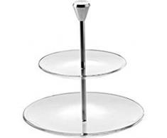 VIDIVI Vetri delle Venezie Full Moon tiered plate assiettes en verre et perche ,diametre 15/23 cm