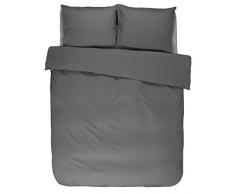 ESSENZA Premium Connect Steel Grey Housse de Couette, 100% Satin de Coton 120 Fils, 240x220