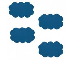 MSV 2108294 Nuages Autocollant AntidÃ©rapant Bleu 4 PiÃ¨ces