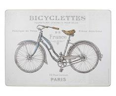 Creative Tops Bicycle Grands Sets de Table rectangulaires avec Dos en liège Blanc 40 x 29 cm