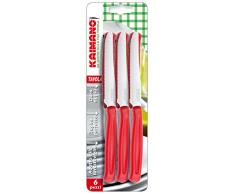 Kaimano KDN041506R Set de 6 Couteau de Table, Acier Inoxydable, Rouge, 28 x 10 x 2 cm