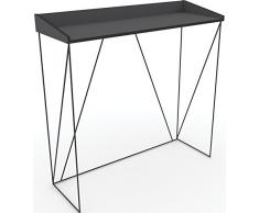 Walter Console Design Industriel LaquÃ© Noir MÃ©tal et MDF 100 x 35 x 75 cm
