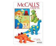 McCalls Patterns McCall Pattern 7553Â OS, avec Couette et Dinosaure Jouets en Peluche, Multi/Couleur