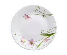 Dajar Selma Assiette Ã Dessert 19Â cm Arcopal, Verre, Blanc Rose Vert, 19Â x 19Â x 2Â cm