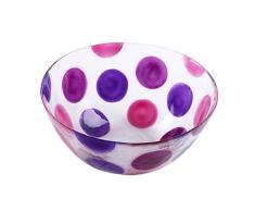 Bohemia Cristal 093 012 095 Play of Colors Bol Env. Diamètre 210 mm avec Points en Verre sodocalcique Rose