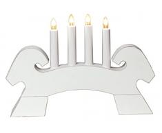 Star 646-38 chandelier Julbock, 4 lumières matériel: bois, couleur: blanc ca. 23 x 33 cm, boite coloré