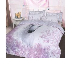 Sleepdown Just Contempo Parure de lit avec Housse de Couette et taie doreiller Motif Animaux, Coton Polyester, Multicolore, Double