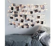 MAXILAMP Max.181007 Guirlande de Pince Ã Linge LED Or Rose, Verre, Transparent