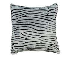Soleil docre Housse de Coussin Extra Doux 60x60 cm Savane Noir et Gris, Polyester, 60x60x1 cm