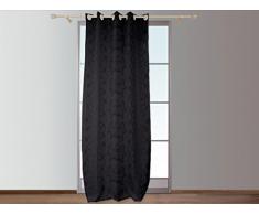 Soleil dOcre 031564 Snake Rideau Embossé à  Oeillets Polyester Anthracite 140x250 cm
