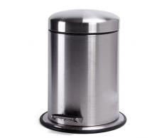 MSV 100355 Poubelle pedale Toute INOX 5l, PolypropylÃ¨ne, 2 cm