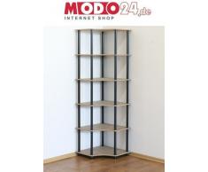 Modo24 Tube Ãtagère Bureau Cave Ãtagère dangle Largeur 56 Ãtagère à Livres Noir 6 tablettes Dedal de 6 W