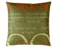 Apelt, housse de coussin (STYLE-60) Ã©lÃ©gante et moderne, jacquard graphique Ã texte, couleur chatoyante, capuccino, lavable, vÃ©ritable objet de vie ! Taille 50x50 cm