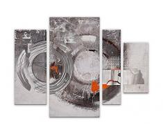 Arte Dal Mondo AS376QX1 Anneaux composÃ©s Tableau Abstrait Peint Ã la Main sur Toile avec Chassis, Acrylique, Multicolore, 80x109x3,5 cm