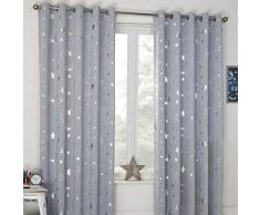 Dreamscene Rideaux occultants Thermiques avec Motif Galaxie, Gris argentÃ©, 66 x 72