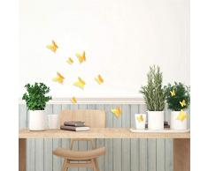 3D Butterfly - Yellow Walplus Sticker mural 3D en forme de papillon