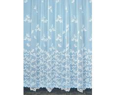 HomeMaison Envolée de Papillons Voilage, Polyester, Blanc, 240x240 cm