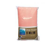 Nuit des Vosges 2237627 Cotoval Drap Housse Uni Coton Rose 80 x 190 cm