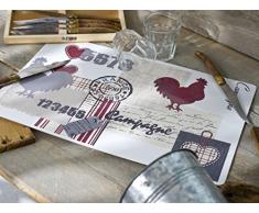 Calitex LDX8504Y11A Country Side 12 Sets de table PVC Blanc 44 x 28 cm