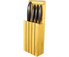 Kyocera 4WHBK Bloc de 4 Couteaux dOffice/universel/Santoku CÃ©ramique Blanc/Noir