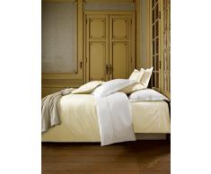 De Witte Lietaer Bumblebee Parure Percale Housse de Couette + Taies doreiller, Coton, Blanc/Ivory, 200x200 cm