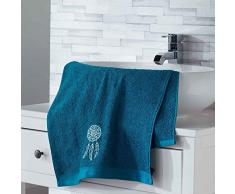 douceur dintÃ©rieur 2 gants de toilette 16x21 cm eponge brodee talisman bleu