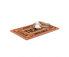 Relaxdays 10021038 FuÃmatte Aus Kokos, Rutschfest Paillasson Tickets dâEntrée en Fibres de Coco, PVC, Multicolore, 40x60x1,5 cm