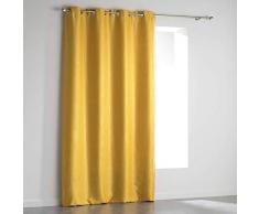 homea rideau a oeillets 140x280 cm occultant velours shadow jaune