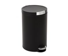 EKO Artistic Poubelle Ã PÃ©dale MÃ©tal Noir 36,6 x 29,2 x 45,5 cm 20 litres