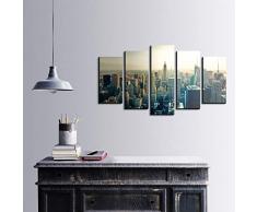 Bonamaison DÃ©coration Murale Ensemble de 5 Impression sur Toile, Dimensions: 100 x 60 Cm - ConÃ§u et fabriquÃ© en Turquie