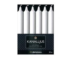 Liljeholmens Bougies, Bougies BÃ¢ton, Bougies Canal, Blanc, 200 x 25 mm