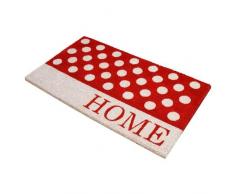 JVL Home Paillasson en Fibre de Coco et PVC Rouge 40 x 70 cm