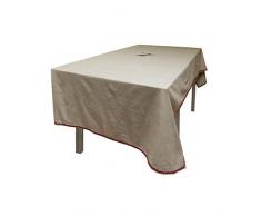 Soleil docre Nappe Rectangle Coq, Jacquard Coton Ecru 140x240 cm