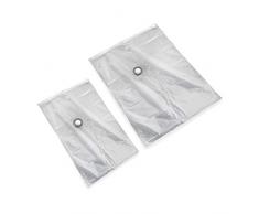 Store & Style - Lot de 2 sacs demballage sous vide pour économie despace, avec 1 sac de taille moyenne 55 x 90 cm et 1 grand sac 70 x 100 cm, Transparent