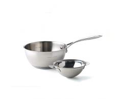 CYRIL LIGNAC 136-012 - Casserole Conique - En Inox - Compatible tous Feux dont lInduction - 1,7 Litres - 18 cm