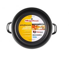 Megafesa Glass - Faitout Bas, diamÃ¨tre 28 cm, Noir Cristal