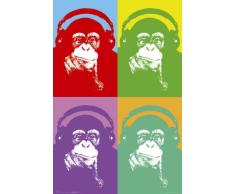 1art1 60232 Steez Poster Quatre ChimpanzÃ©s Pop Art 91 x 61 cm