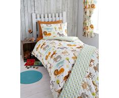 Kidz Club My Safari Housse de Couette et taie doreiller en Polyester et Coton pour Enfant/bébé Multicolore