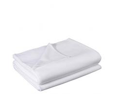 zoeppritz since 1828 Couverture Polaire Douce - Plaid Polaire avec Point de Crochet - Douillette - 220x240 cm - De, 000 White, 220 x 240 cm