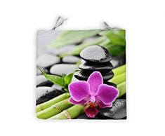 Soleil docre Dessus de Chaise Galet 40x40x3 cm, Polyester, Blanc