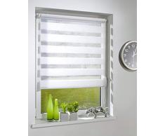 Deco/DR10055160Â - Double Store en Tissu avec Support dattache, Largeur de 51Â cm et 55 cm, Blanc