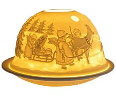 Him DL0085 Maison Ã colombages (Frame House) -photophore en Porcelaine, Blanc CassÃ©, 12x12x8 cm