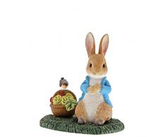 Beatrix Potter Peter Rabbit avec panier figurine, rÃ©sine, colorÃ©, 6.2 x 6 x 4.5 cm