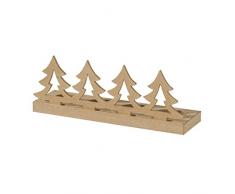 Efco Bougeoir Silhouette Sapin avec 2 pièces et 4 Inserts, Papier Mache, Marron, 32 x 32 x 9 x 12 cm